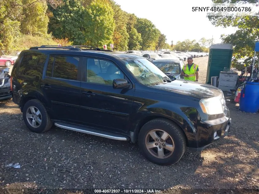 5FNYF48649B006786 2009 Honda Pilot Ex-L