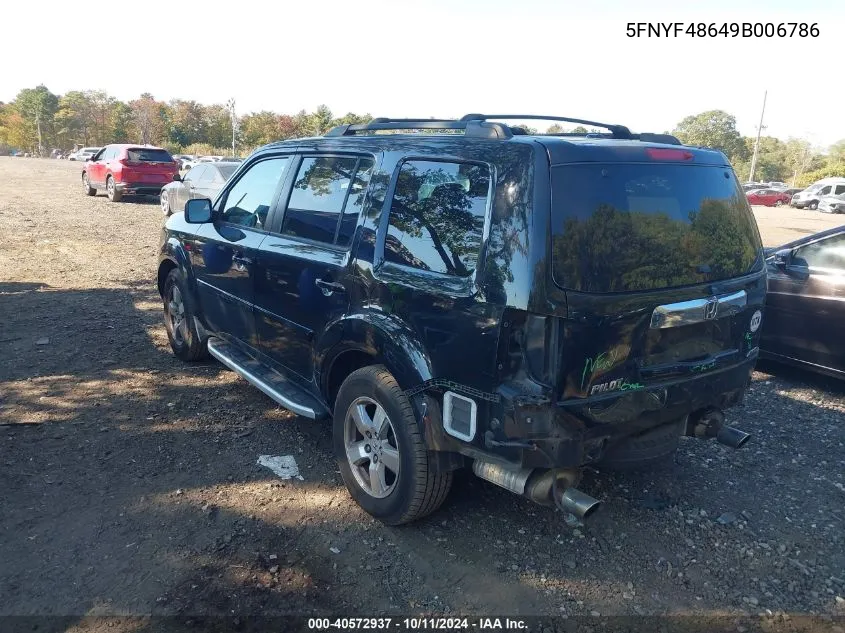 5FNYF48649B006786 2009 Honda Pilot Ex-L