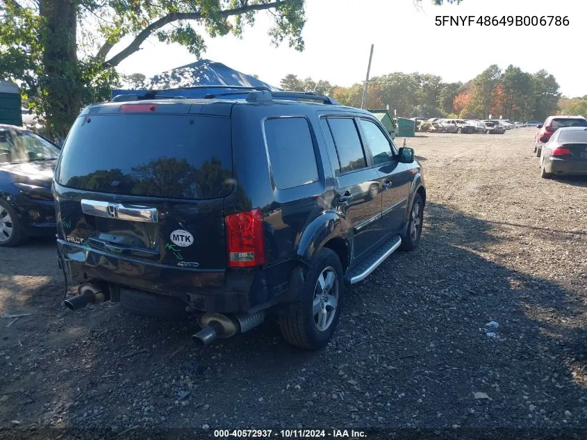 2009 Honda Pilot Ex-L VIN: 5FNYF48649B006786 Lot: 40572937