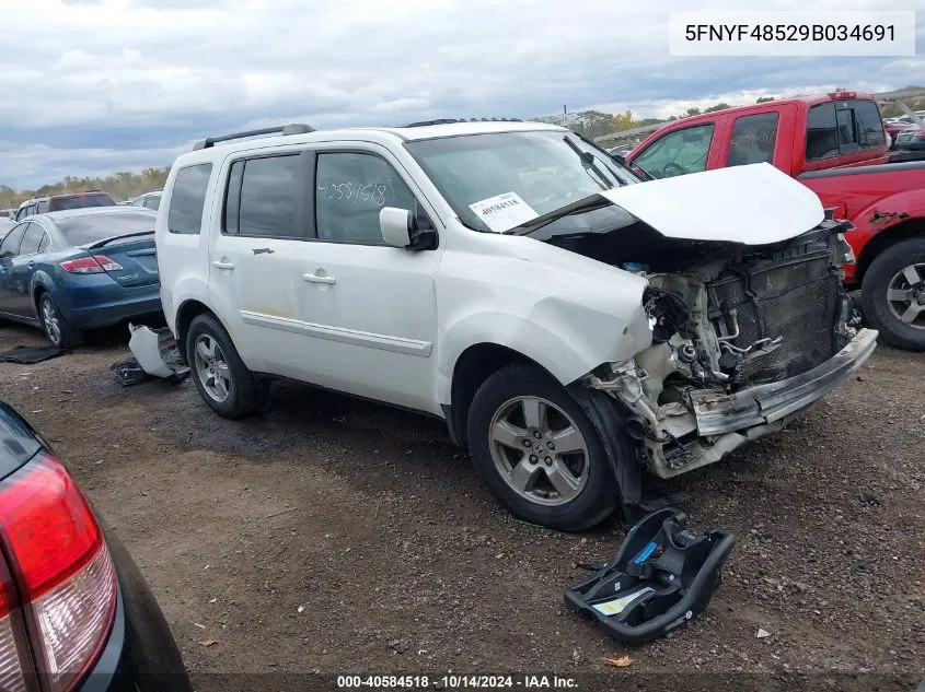 2009 Honda Pilot Ex-L VIN: 5FNYF48529B034691 Lot: 40584518