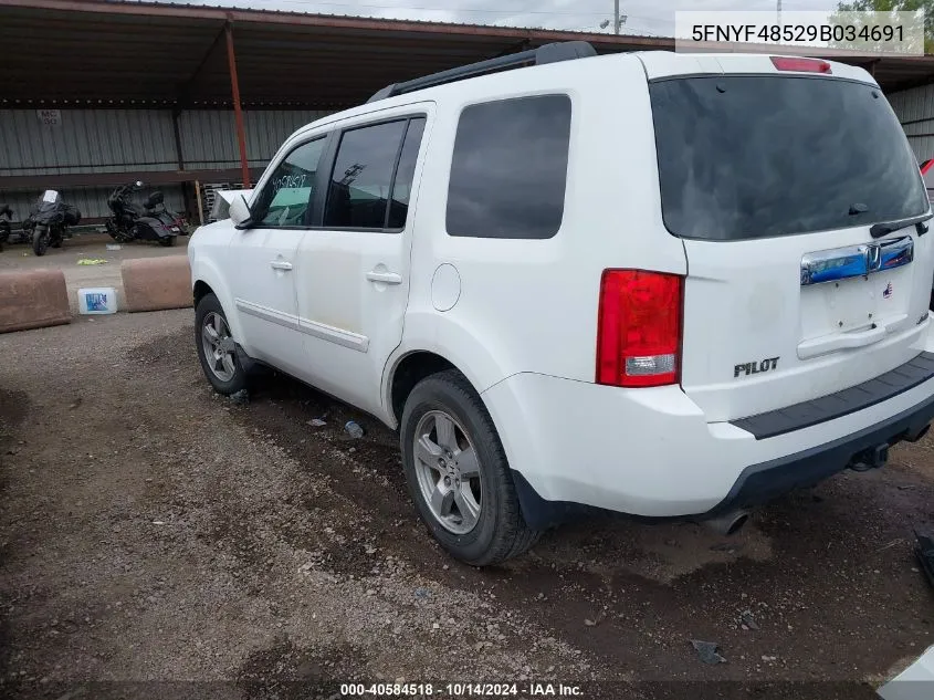 2009 Honda Pilot Ex-L VIN: 5FNYF48529B034691 Lot: 40584518