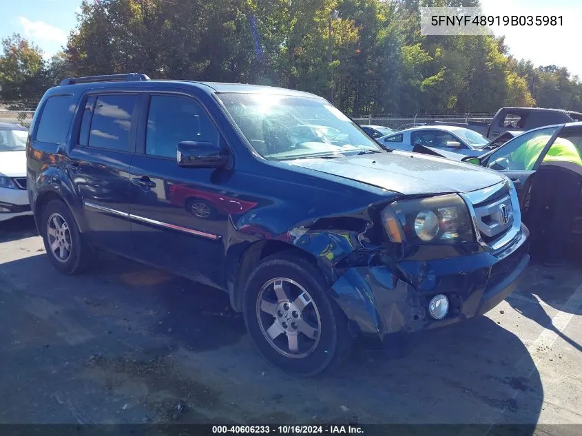 5FNYF48919B035981 2009 Honda Pilot Touring