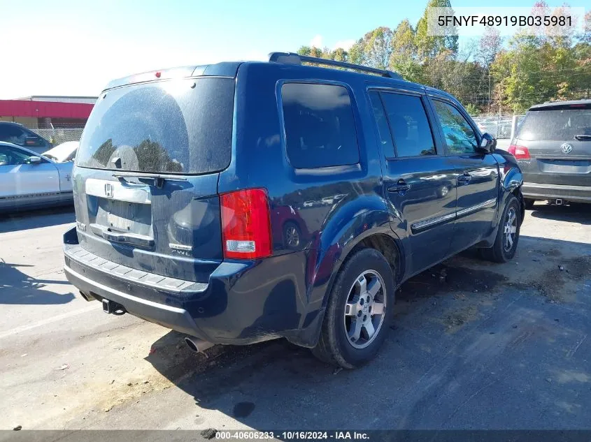 5FNYF48919B035981 2009 Honda Pilot Touring