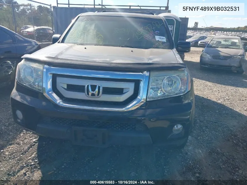 2009 Honda Pilot Touring VIN: 5FNYF489X9B032531 Lot: 40615583