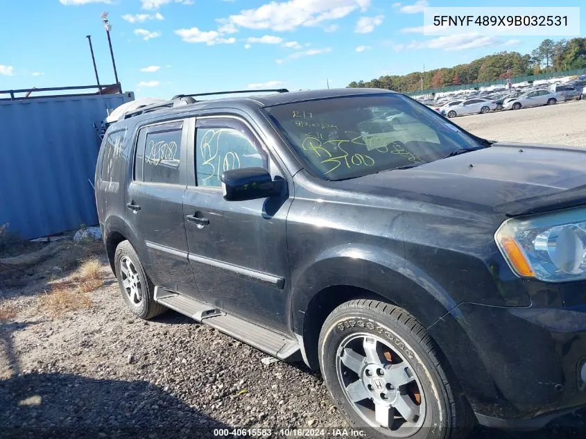 2009 Honda Pilot Touring VIN: 5FNYF489X9B032531 Lot: 40615583