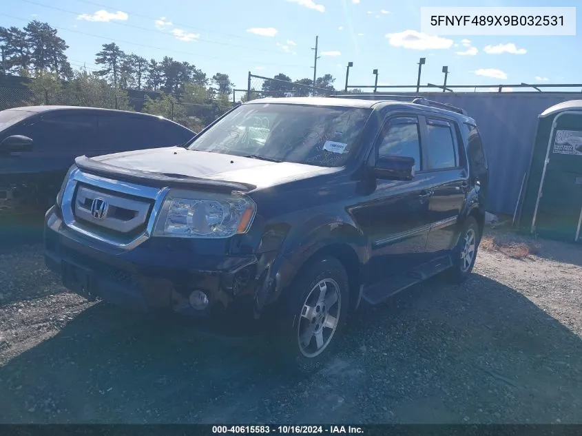 2009 Honda Pilot Touring VIN: 5FNYF489X9B032531 Lot: 40615583