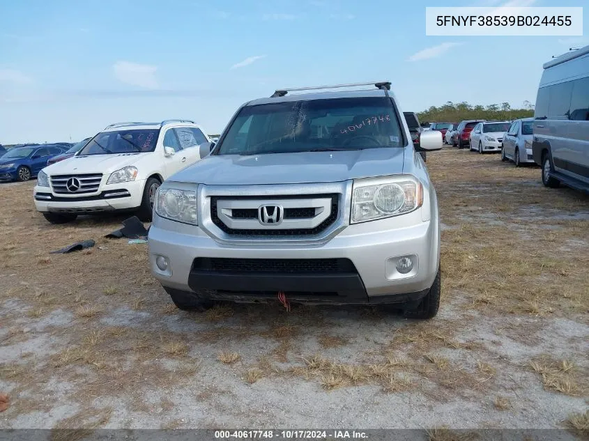 2009 Honda Pilot Exl VIN: 5FNYF38539B024455 Lot: 40617748