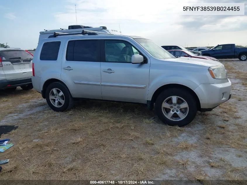 2009 Honda Pilot Exl VIN: 5FNYF38539B024455 Lot: 40617748