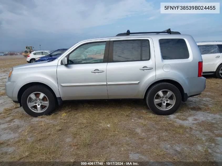 2009 Honda Pilot Exl VIN: 5FNYF38539B024455 Lot: 40617748