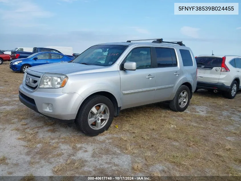 2009 Honda Pilot Exl VIN: 5FNYF38539B024455 Lot: 40617748