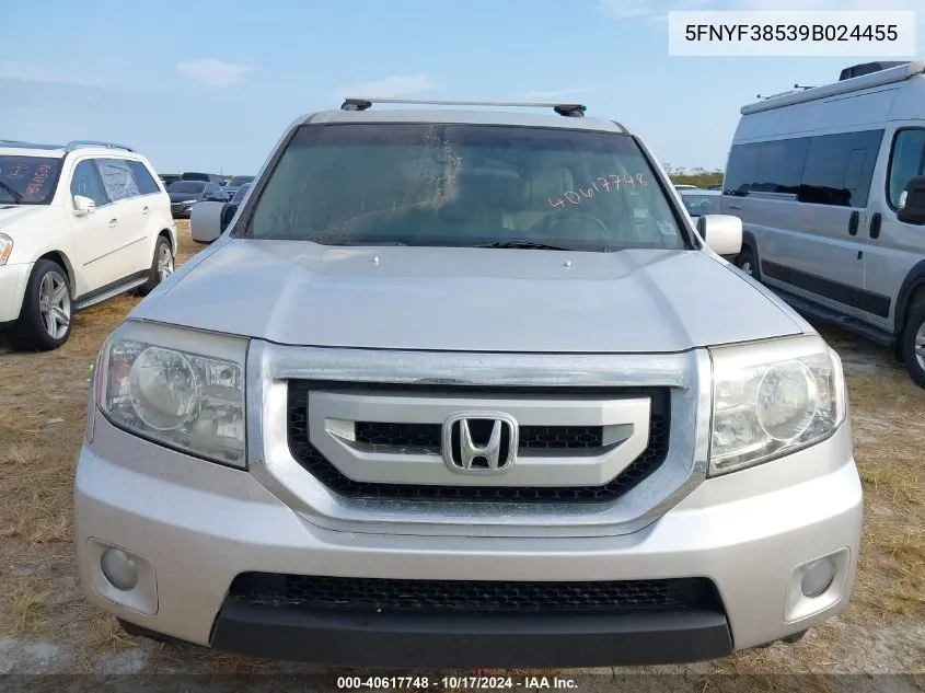 2009 Honda Pilot Exl VIN: 5FNYF38539B024455 Lot: 40617748