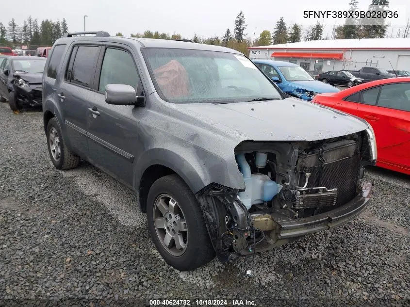 2009 Honda Pilot Touring VIN: 5FNYF389X9B028036 Lot: 40624782