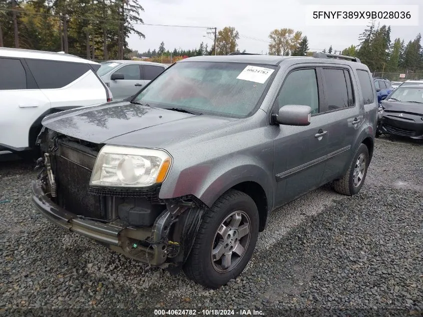 2009 Honda Pilot Touring VIN: 5FNYF389X9B028036 Lot: 40624782