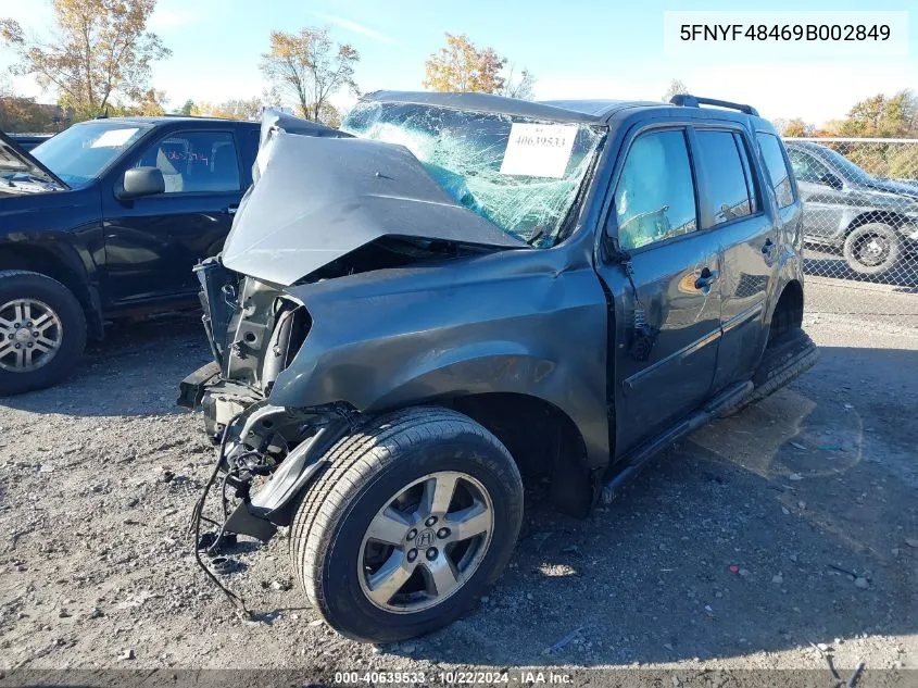 2009 Honda Pilot Ex VIN: 5FNYF48469B002849 Lot: 40639533