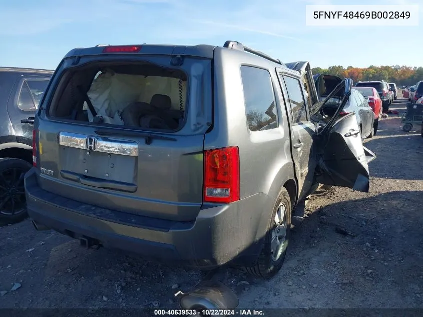 2009 Honda Pilot Ex VIN: 5FNYF48469B002849 Lot: 40639533