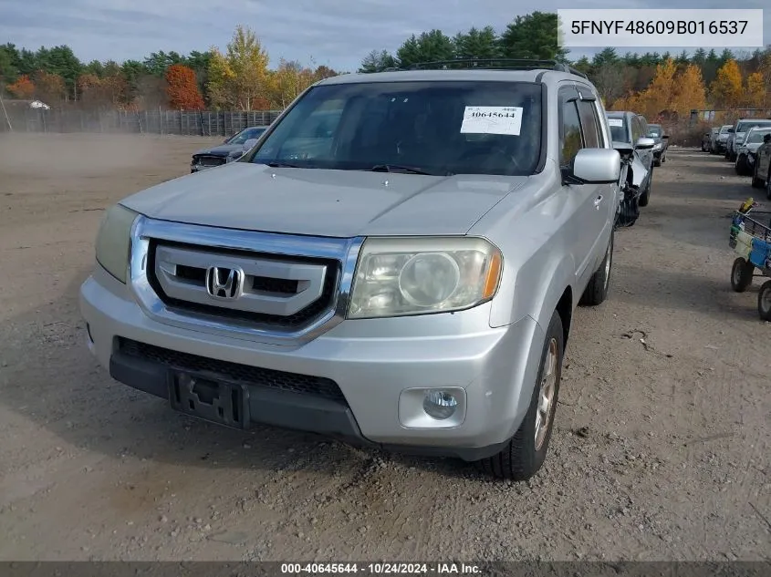 2009 Honda Pilot Ex-L VIN: 5FNYF48609B016537 Lot: 40645644