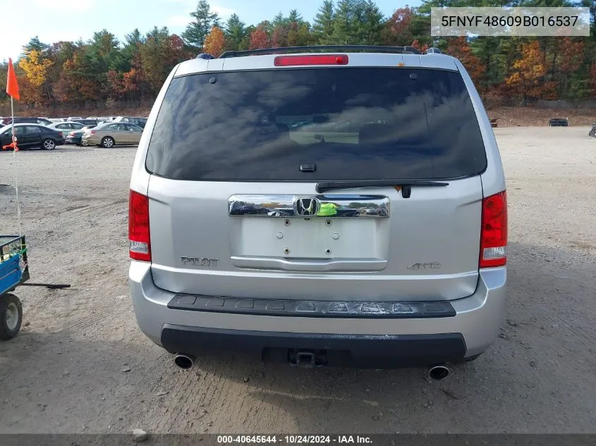 5FNYF48609B016537 2009 Honda Pilot Ex-L