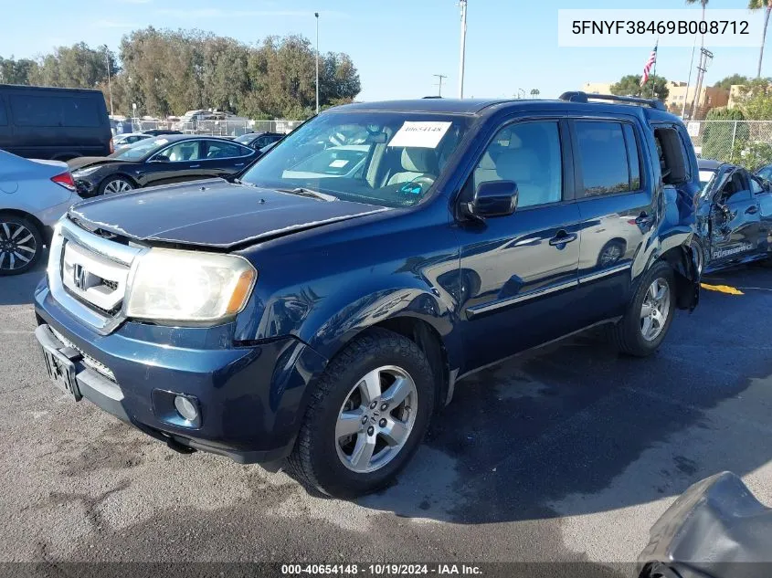 2009 Honda Pilot Ex VIN: 5FNYF38469B008712 Lot: 40654148