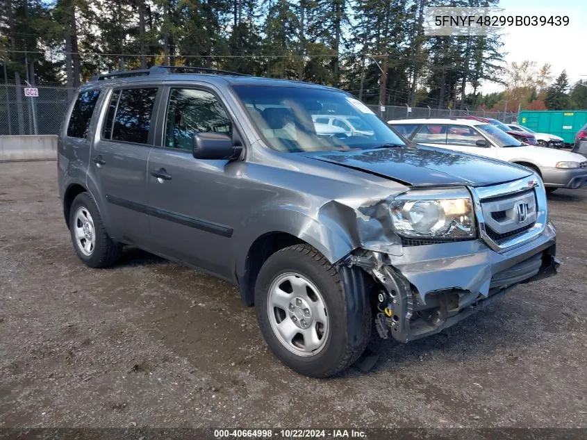 2009 Honda Pilot Lx VIN: 5FNYF48299B039439 Lot: 40664998