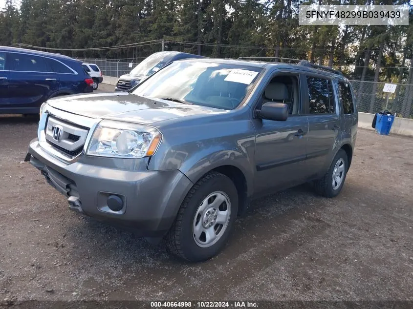 2009 Honda Pilot Lx VIN: 5FNYF48299B039439 Lot: 40664998