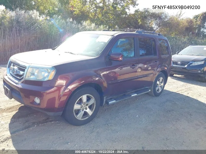 2009 Honda Pilot Ex-L VIN: 5FNYF485X9B049200 Lot: 40678224