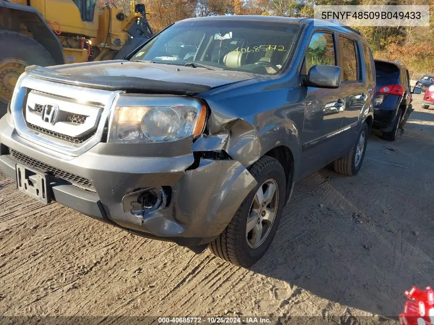 2009 Honda Pilot Exl VIN: 5FNYF48509B049433 Lot: 40685772