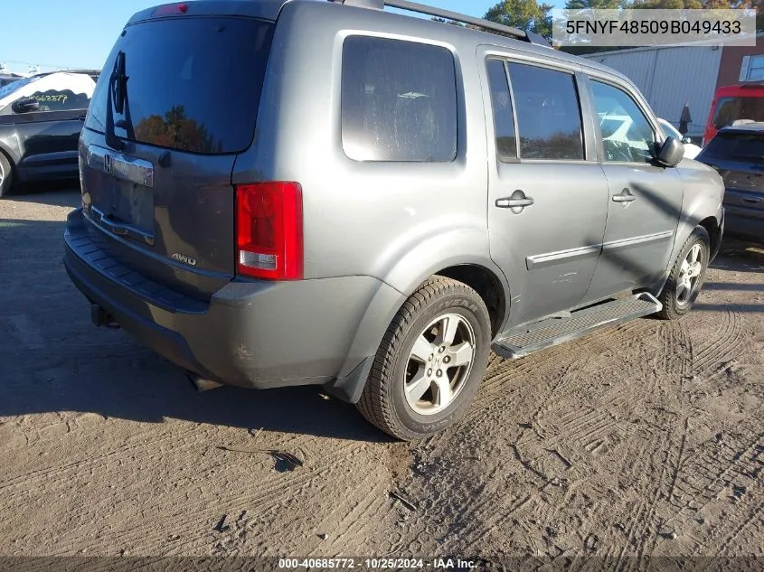 2009 Honda Pilot Exl VIN: 5FNYF48509B049433 Lot: 40685772