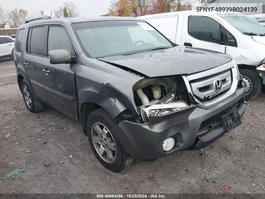 2009 Honda Pilot Touring VIN: 5FNYF48939B024139 Lot: 40694256