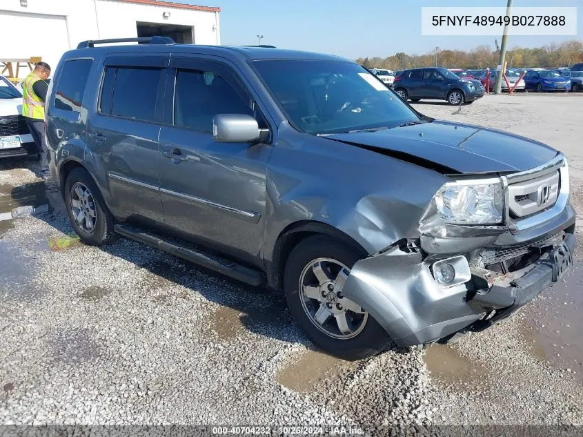 2009 Honda Pilot Touring VIN: 5FNYF48949B027888 Lot: 40704232