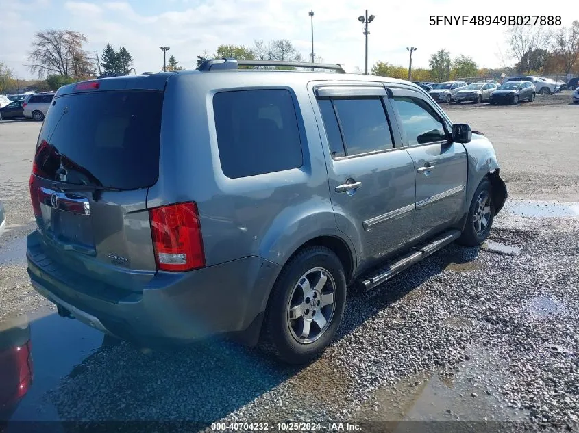 2009 Honda Pilot Touring VIN: 5FNYF48949B027888 Lot: 40704232