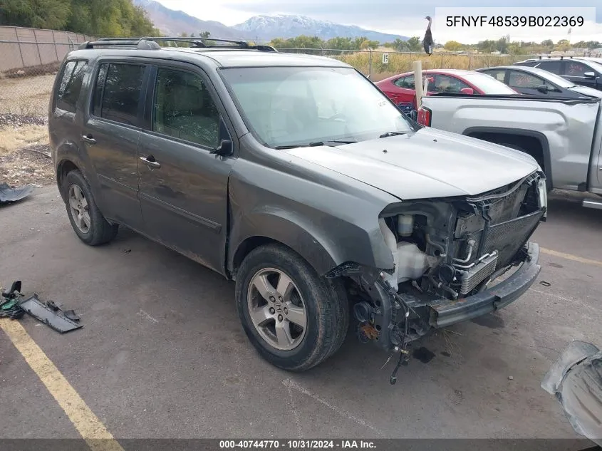 5FNYF48539B022369 2009 Honda Pilot Ex-L