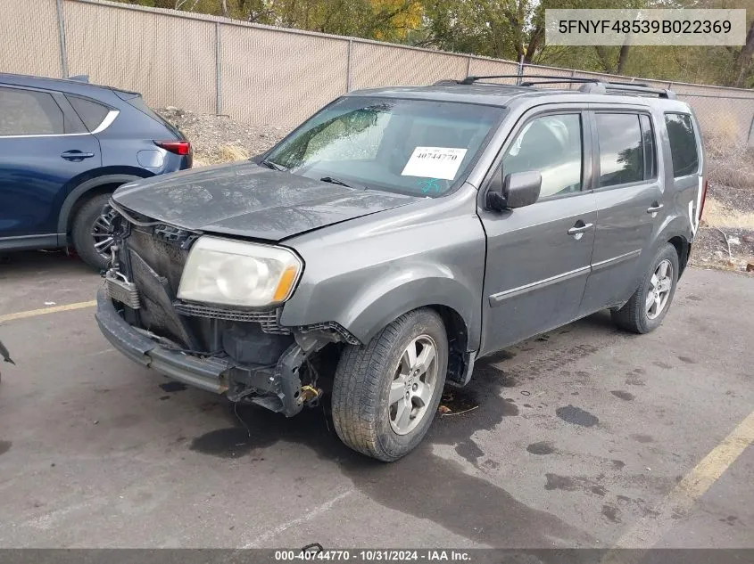 5FNYF48539B022369 2009 Honda Pilot Ex-L