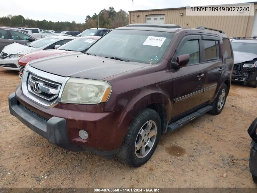 5FNYF38949B027240 2009 Honda Pilot Touring