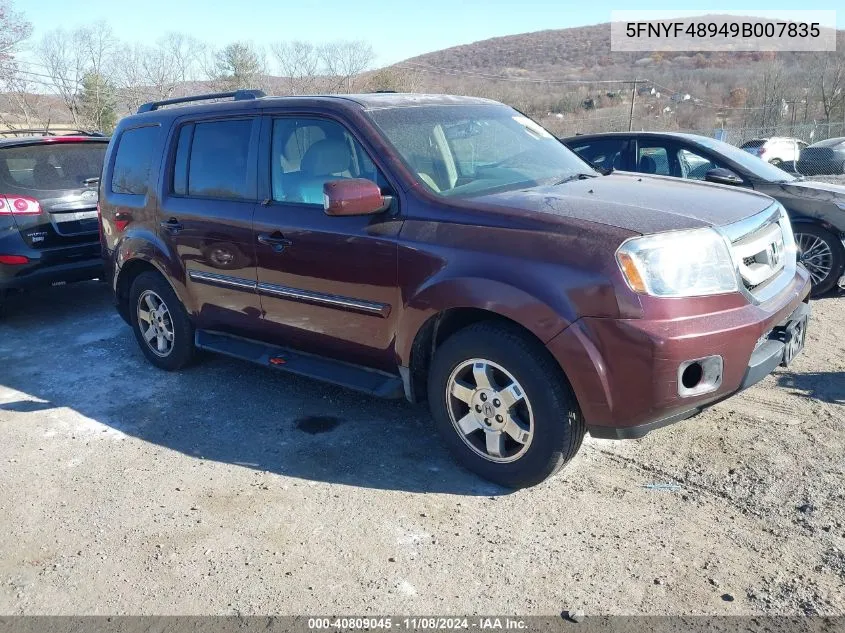 2009 Honda Pilot Touring VIN: 5FNYF48949B007835 Lot: 40809045