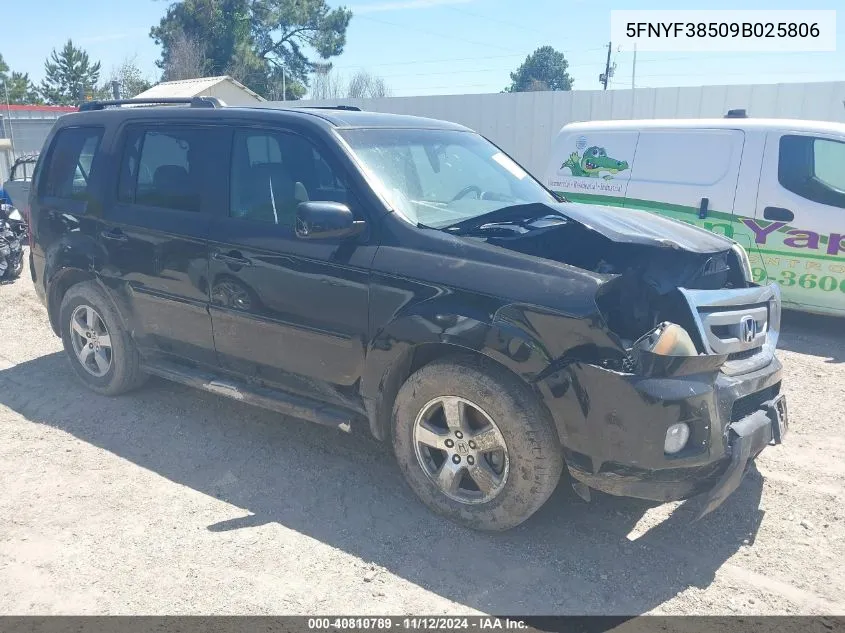 2009 Honda Pilot Ex-L VIN: 5FNYF38509B025806 Lot: 40810789