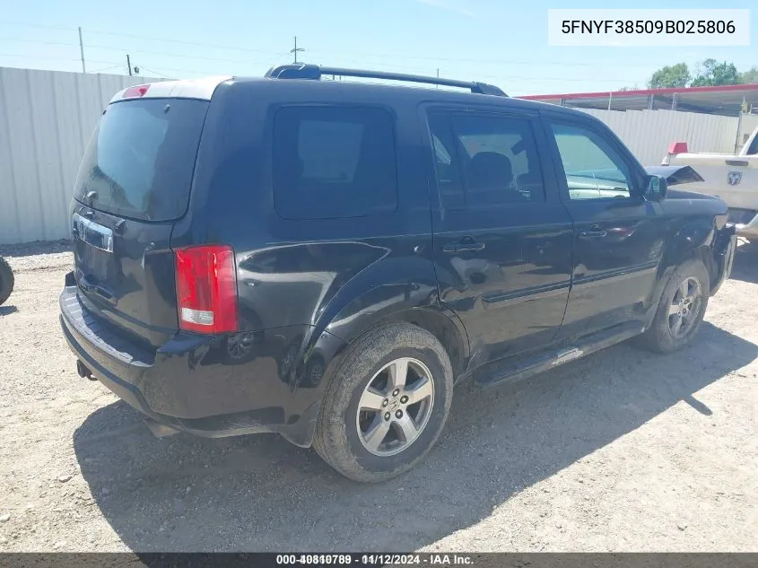 2009 Honda Pilot Ex-L VIN: 5FNYF38509B025806 Lot: 40810789