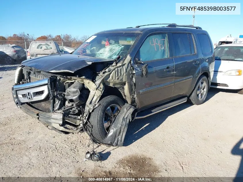 2009 Honda Pilot Ex-L VIN: 5FNYF48539B003577 Lot: 40814967