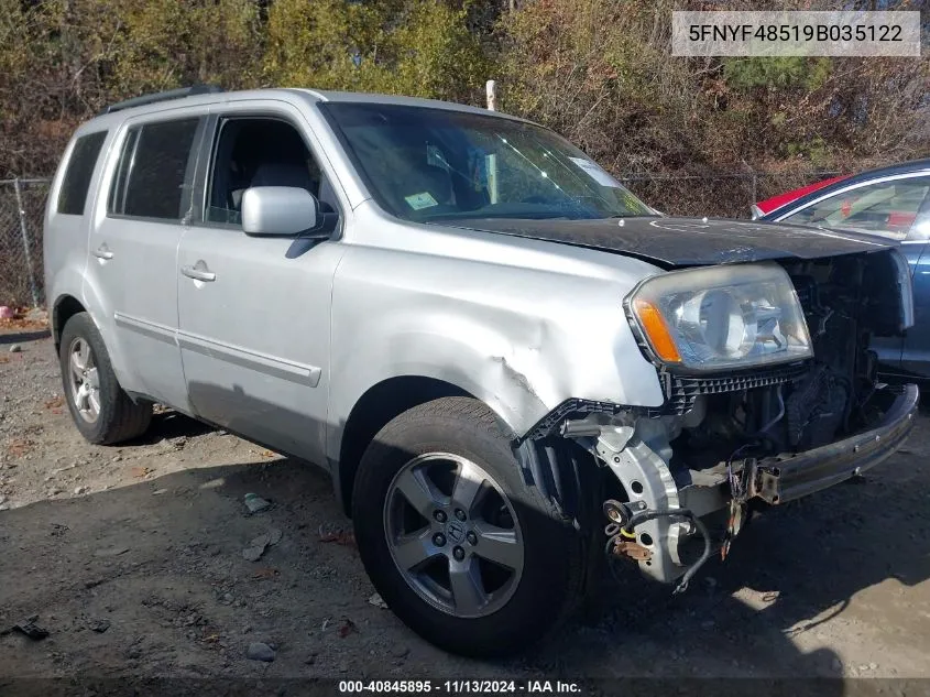 5FNYF48519B035122 2009 Honda Pilot Ex-L