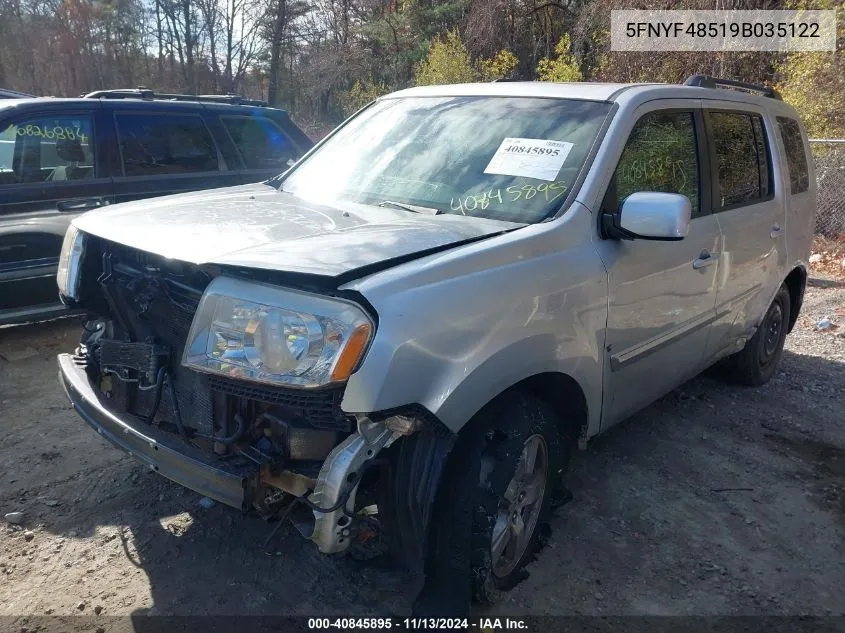 5FNYF48519B035122 2009 Honda Pilot Ex-L