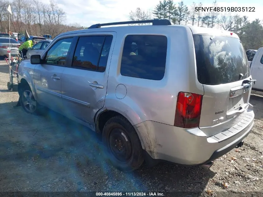 5FNYF48519B035122 2009 Honda Pilot Ex-L