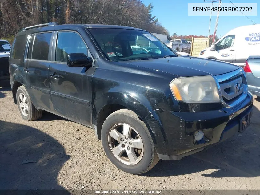 2009 Honda Pilot Ex-L VIN: 5FNYF48509B007702 Lot: 40872978