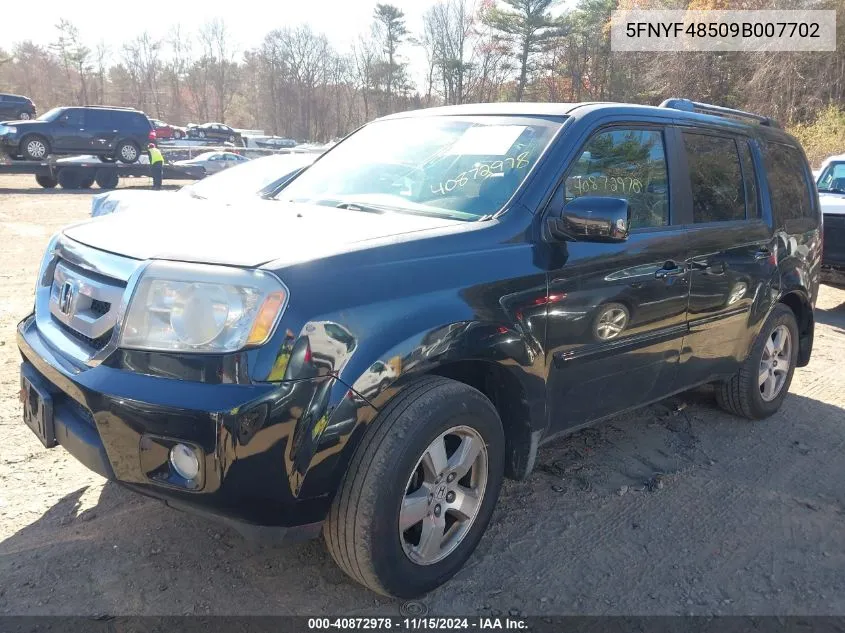 2009 Honda Pilot Ex-L VIN: 5FNYF48509B007702 Lot: 40872978