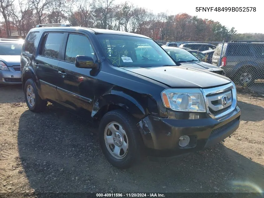 2009 Honda Pilot Ex VIN: 5FNYF48499B052578 Lot: 40911596