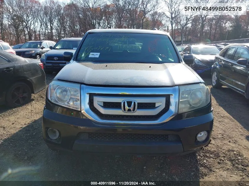 2009 Honda Pilot Ex VIN: 5FNYF48499B052578 Lot: 40911596