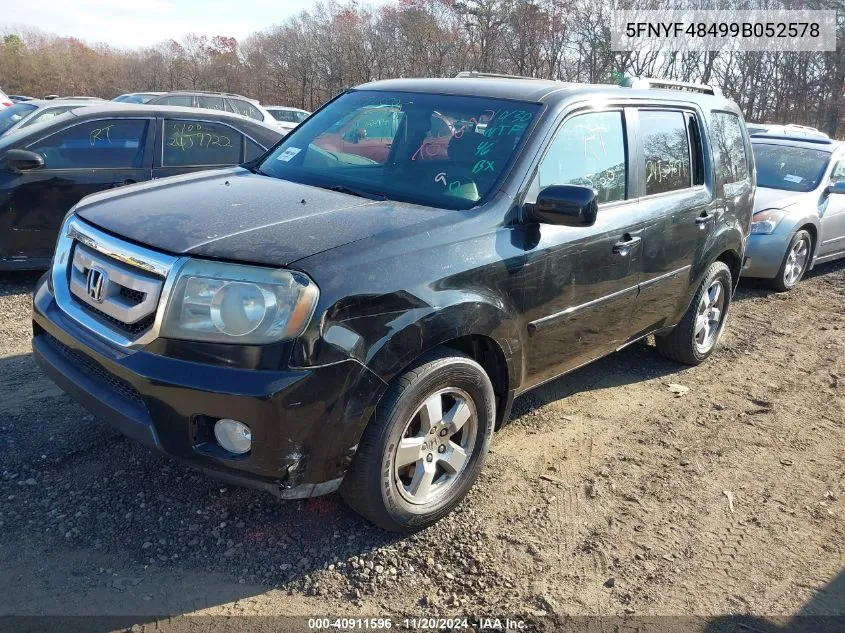 2009 Honda Pilot Ex VIN: 5FNYF48499B052578 Lot: 40911596