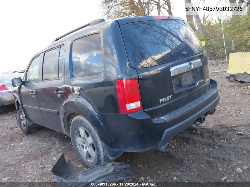 2009 Honda Pilot Ex-L VIN: 5FNYF48579B032726 Lot: 40913296