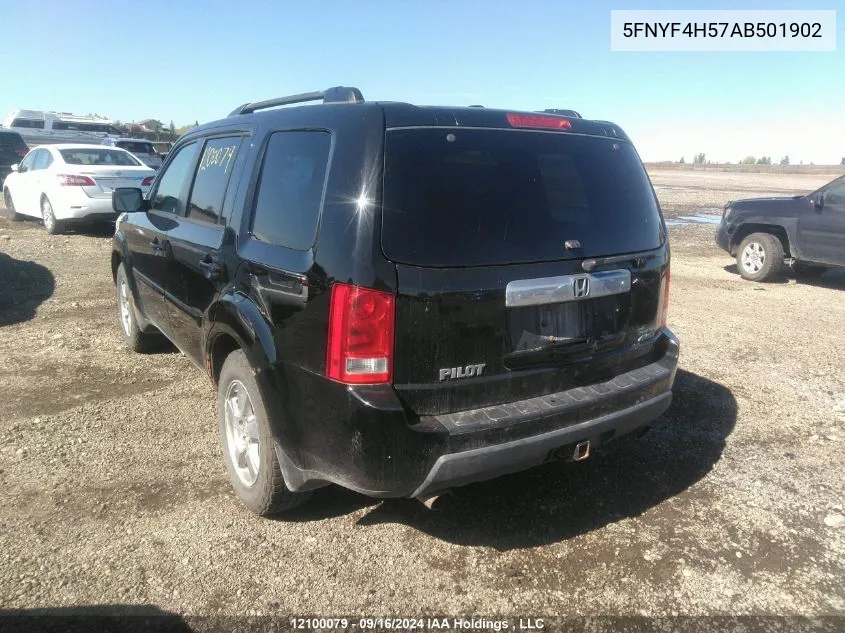 2010 Honda Pilot VIN: 5FNYF4H57AB501902 Lot: 12100079