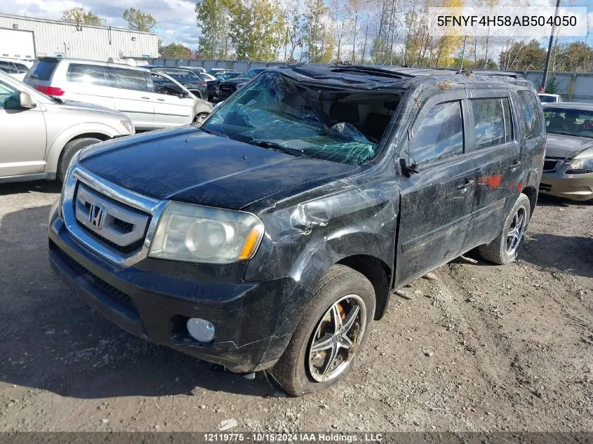 2010 Honda Pilot VIN: 5FNYF4H58AB504050 Lot: 12119775