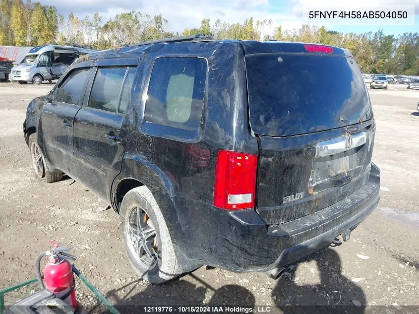 2010 Honda Pilot VIN: 5FNYF4H58AB504050 Lot: 12119775