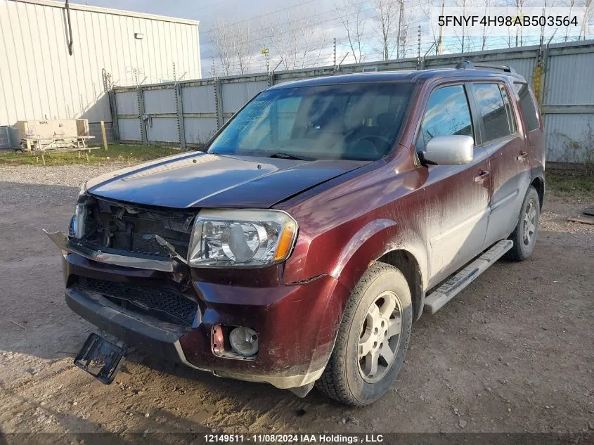 2010 Honda Pilot VIN: 5FNYF4H98AB503564 Lot: 12149511